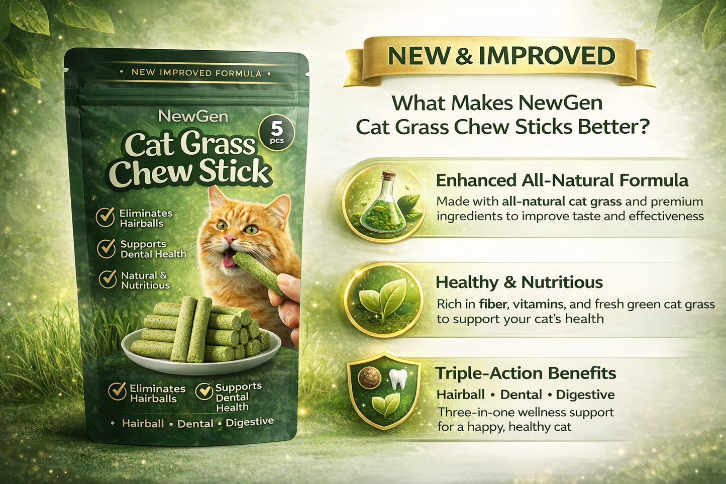 NewGen Cat Grass Chew Stick